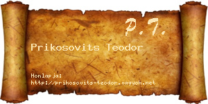 Prikosovits Teodor névjegykártya